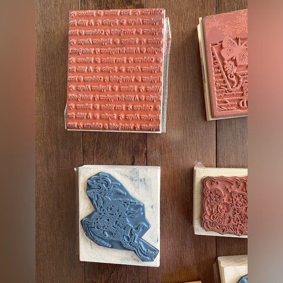 Assorted Wood mount Rubber Stamps. Crafting stamps New & Used - Picture 6 of 14